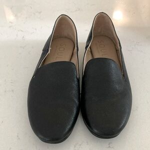 SOUL Naturalizer Black Leather Classic Simple Comfortable Loafers Size 8 Wide